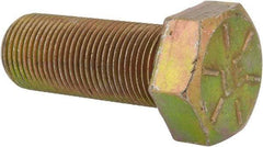 Made in North America - 7/8-14 UNF, 2-1/4" Length Under Head Hex Head Cap Screw - Partially Threaded, Grade 8 Alloy Steel, Zinc Yellow Dichromate Finish, 1-5/16" Hex - Benchmark Tooling