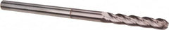 Hertel - 1/8" Diam, 3/4" LOC, 4 Flute Solid Carbide Ball End Mill - TiCN Finish, Single End, 2-1/4" OAL, 1/8" Shank Diam - Benchmark Tooling