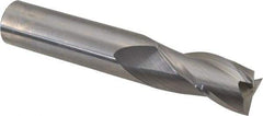 Hertel - 5/8", 1-1/4" LOC, 5/8" Shank Diam, 3-1/2" OAL, 3 Flute, Solid Carbide Square End Mill - Single End, Uncoated, Spiral Flute, 30° Helix, Centercutting, Right Hand Cut - Benchmark Tooling