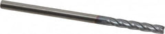 Hertel - 1/8" Diam, 3/4" LOC, 4 Flute Solid Carbide Roughing Square End Mill - TiCN Finish, 2-1/4" OAL, 1/8" Shank Diam, Single End, Centercutting - Benchmark Tooling