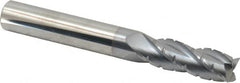 Hertel - 3/8" Diam, 1-1/8" LOC, 4 Flute Solid Carbide Roughing Square End Mill - TiCN Finish, 3" OAL, 3/8" Shank Diam, Single End, Centercutting - Benchmark Tooling