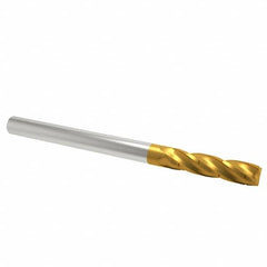 Hertel - 3/16" Diam, 5/8" LOC, 4 Flute Solid Carbide Roughing Square End Mill - TiN Finish, 2" OAL, 3/16" Shank Diam, Single End, Centercutting - Benchmark Tooling