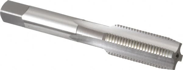 OSG - 9/16-18 UNF 4 Flute Bright Finish High Speed Steel Straight Flute Standard Hand Tap - Plug, Left Hand Thread, 3-19/32" OAL, 1-21/32" Thread Length, H3 Limit, Oversize - Exact Industrial Supply