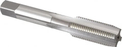 OSG - 9/16-18 UNF 4 Flute Bright Finish High Speed Steel Straight Flute Standard Hand Tap - Plug, Left Hand Thread, 3-19/32" OAL, 1-21/32" Thread Length, H3 Limit, Oversize - Exact Industrial Supply