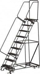 Ballymore - 123" 9 Step All-Directional Ladder - Rolling Safety Ladder, 350 Lb Capacity, 90" Platform Height, 32" Base Width x 68" Depth, Expanded Metal Tread - Benchmark Tooling