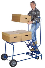 Ballymore - 50" 2 Step Ladder/Cart - 1,000 Lb Capacity, 20" Platform Height, 24" Base Width x 35" Base Depth, Expanded Metal Tread - Benchmark Tooling