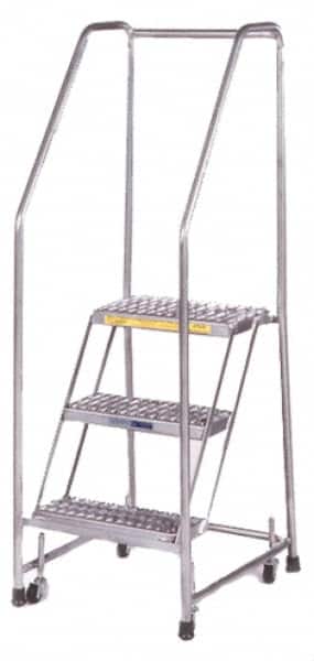 Ballymore - 103" 7 Step Ladder - 300 Lb Capacity, 70" Platform Height, 24" Base Width x 56" Depth, Heavy-Duty Serrated Grating - Benchmark Tooling