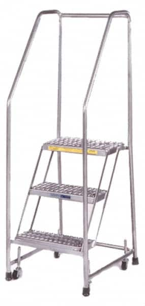 Ballymore - 103" 7 Step Ladder - 300 Lb Capacity, 70" Platform Height, 30" Base Width x 56" Depth, Perforated Tread - Benchmark Tooling