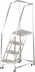 Ballymore - 73" 4 Step Ladder - 300 Lb Capacity, 40" Platform Height, 20" Base Width x 38" Depth, Heavy-Duty Serrated Grating - Benchmark Tooling