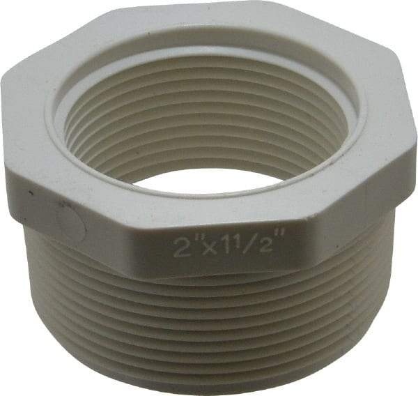 Value Collection - 2 x 1-1/2" PVC Plastic Pipe Bushing - Schedule 40, MIPT x FIPT End Connections - Benchmark Tooling