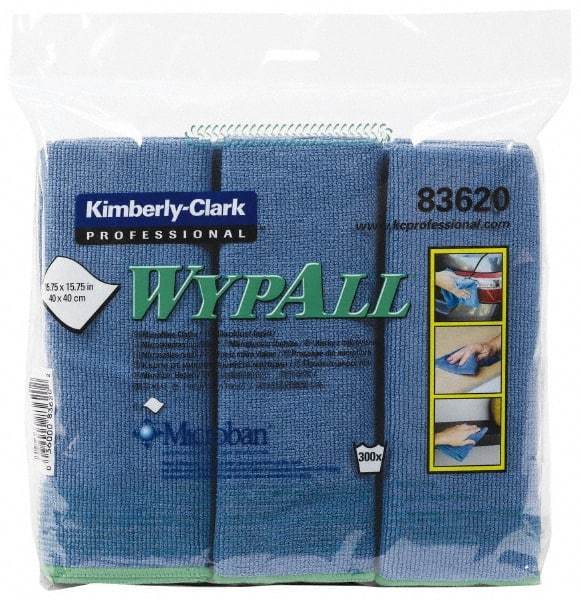 WypAll - Reusable Microfiber Wipes - Packet, 15-3/4" x 15-3/4" Sheet Size, Blue - Benchmark Tooling