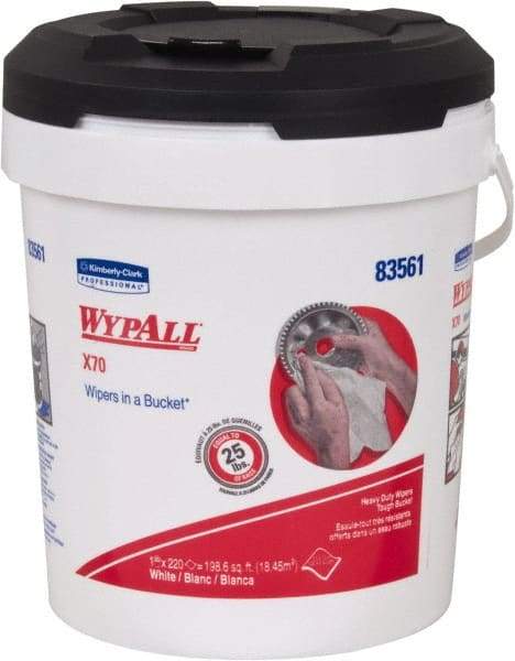 WypAll - Reusable Shop Towel/Industrial Wipes - Pop-Up, 13" x 10" Sheet Size, White - Benchmark Tooling