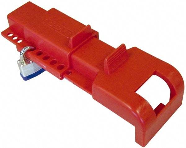NMC - Polypropylene Butterfly Valve Lockout - 3/8 Inch Max Shackle Diameter, Red - Benchmark Tooling