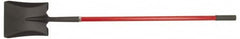 PRO-SOURCE - 11" High x 9-1/2" Wide Square Steel Shovel - 48" Long Fiberglass Straight Handle, Front Turned - Benchmark Tooling