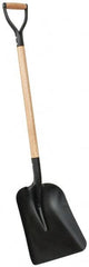 PRO-SOURCE - 13" High x 11" Wide Square Steel Shovel - 34" Long Wood D-Grip Handle - Benchmark Tooling