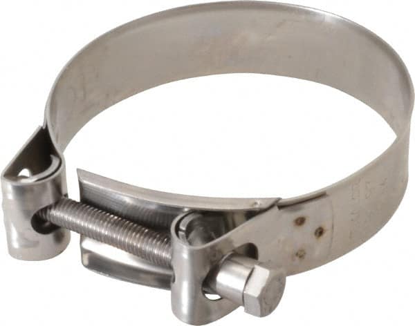 Mikalor - 3-3/4" Hose, 0.98" Wide x 0.04" Thick, T-Bolt Hose Clamp - 3.58 to 3.82" Diam, Stainless Steel - Benchmark Tooling