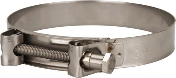 Mikalor - 6" Hose, 1.1" Wide x 0.051" Thick, T-Bolt Hose Clamp - 5.91 to 6.38" Diam, Stainless Steel - Benchmark Tooling