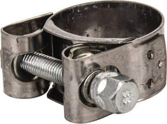 Mikalor - 1-3/16" Hose, 0.78" Wide x 0.04" Thick, T-Bolt Hose Clamp - 1.14 to 1.22" Diam, Stainless Steel Band, Housing & Zinc Plated Screw - Benchmark Tooling