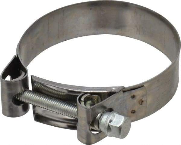 Mikalor - 3-3/4" Hose, 0.98" Wide x 0.04" Thick, T-Bolt Hose Clamp - 3.58 to 3.82" Diam, Stainless Steel Band, Housing & Zinc Plated Screw - Benchmark Tooling