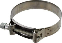 Mikalor - 4-1/4" Hose, 0.98" Wide x 0.04" Thick, T-Bolt Hose Clamp - 4.1 to 4.41" Diam, Stainless Steel Band, Housing & Zinc Plated Screw - Benchmark Tooling