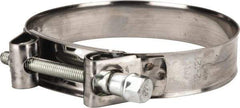 Mikalor - 4-1/2" Hose, 0.98" Wide x 0.04" Thick, T-Bolt Hose Clamp - 4.41 to 4.76" Diam, Stainless Steel Band, Housing & Zinc Plated Screw - Benchmark Tooling