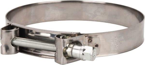 Mikalor - 6" Hose, 1.1" Wide x 0.051" Thick, T-Bolt Hose Clamp - 5.91 to 6.38" Diam, Stainless Steel Band, Housing & Zinc Plated Screw - Benchmark Tooling