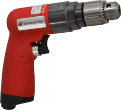 Universal Tool - 1/4" Keyed Chuck - Pistol Grip Handle, 6,000 RPM, 4.6 CFM, 0.9 hp, 90 psi - Benchmark Tooling