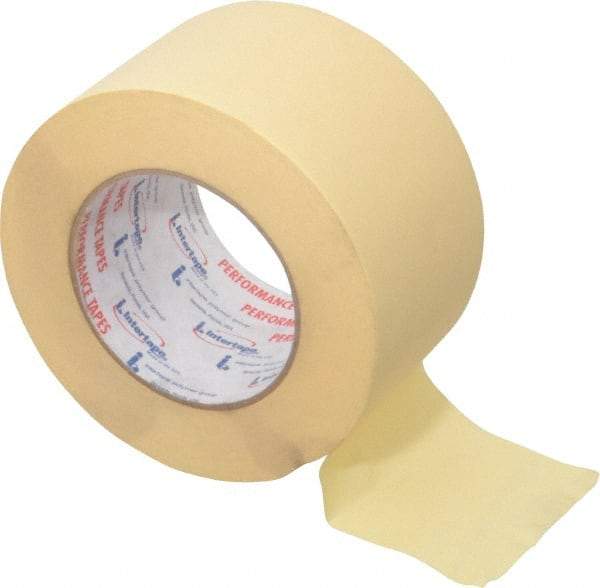 Intertape - 3" Wide x 60 Yd Long Tan Paper Masking Tape - Series PG21, 7.3 mil Thick, 26 In/Lb Tensile Strength - Benchmark Tooling