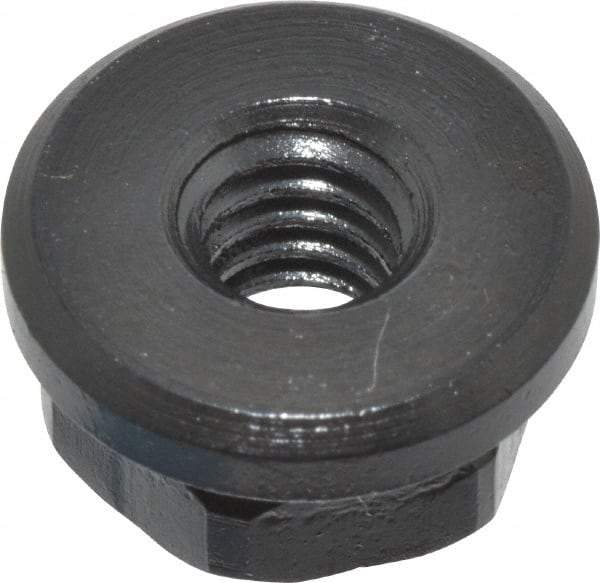 Gibraltar - 1/4-20, 5/8" Flange Diam, 5/16" High, 1/2" Across Flats, Flange Nut - Grade 12L14 Steel, Black Oxide Finish, 3/32" Flange Height, TCMAI - Benchmark Tooling