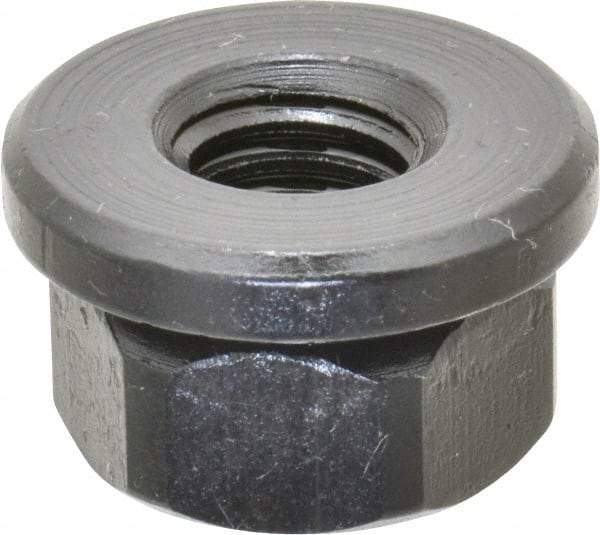 Gibraltar - 3/8-16, 7/8" Flange Diam, 1/2" High, 11/16" Across Flats, Flange Nut - Grade 12L14 Steel, Black Oxide Finish, 1/8" Flange Height, TCMAI - Benchmark Tooling