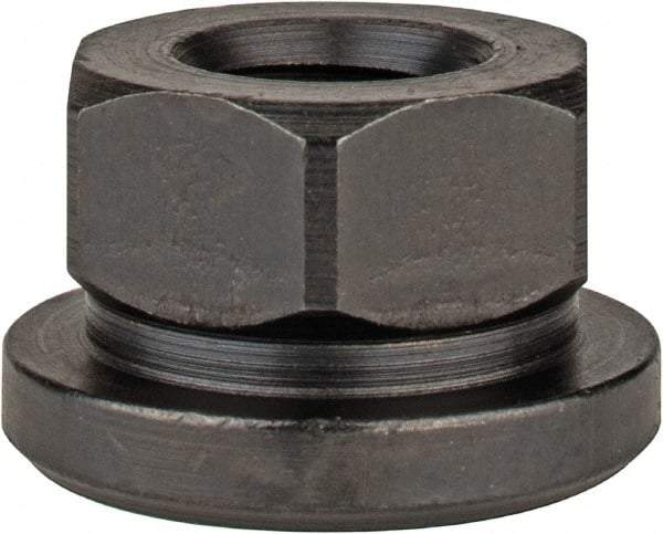 Gibraltar - 1/2-13, 1-1/8" Flange Diam, 11/16" High, 7/8" Across Flats, Flange Nut - Grade 12L14 Steel, Black Oxide Finish, 3/16" Flange Height, TCMAI - Benchmark Tooling