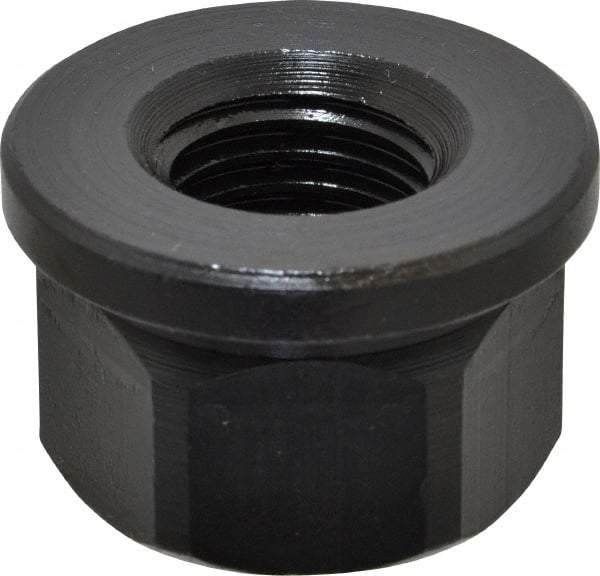 Gibraltar - 1-8, 2" Flange Diam, 1-1/4" High, 1-5/8" Across Flats, Flange Nut - Grade 12L14 Steel, Black Oxide Finish, 1/4" Flange Height, TCMAI - Benchmark Tooling