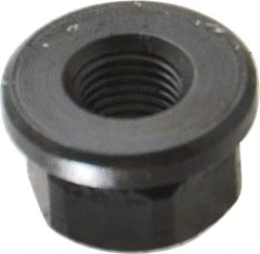 Gibraltar - 3/8-24, 7/8" Flange Diam, 1/2" High, 11/16" Across Flats, Flange Nut - Grade 12L14 Steel, Black Oxide Finish, 1/8" Flange Height, TCMAI - Benchmark Tooling