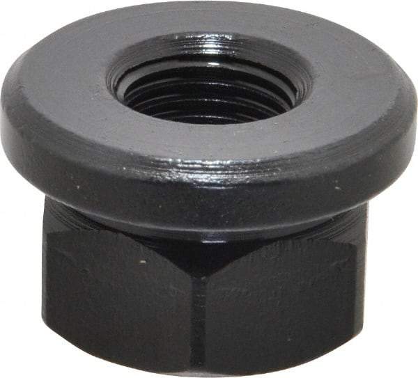 Gibraltar - 1/2-20, 1-1/8" Flange Diam, 11/16" High, 7/8" Across Flats, Flange Nut - Grade 12L14 Steel, Black Oxide Finish, 3/16" Flange Height, TCMAI - Benchmark Tooling