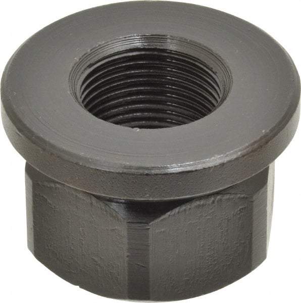 Gibraltar - 1-14, 2" Flange Diam, 1-1/4" High, 1-5/8" Across Flats, Flange Nut - Grade 12L14 Steel, Black Oxide Finish, 1/4" Flange Height, TCMAI - Benchmark Tooling