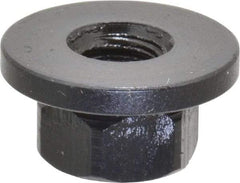 Gibraltar - M6x1.00, 16mm Flange Diam, 8mm High, 10mm Across Flats, Flange Nut - Grade 12L14 Steel, Black Oxide Finish, 2" Flange Height, TCMAI - Benchmark Tooling