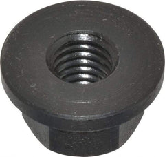 Gibraltar - M8x1.25, 19mm Flange Diam, 10mm High, 13mm Across Flats, Flange Nut - Grade 12L14 Steel, Black Oxide Finish, 2.5" Flange Height, TCMAI - Benchmark Tooling