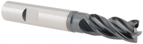 Iscar - 1/2", 4 Flute, Solid Carbide, Corner Chamfer End Mill - 3-1/2" OAL, 1" LOC - Benchmark Tooling