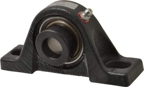 Browning - 3/4" ID, 5" OAL x 2-15/32" OAH Pillow Block - 1,444 Lb Static Cap, 2,611 Lb Dyn Cap, 3-25/32" Btw Mnt Hole Ctrs, 1-1/4" Base-to-Ctr Ht, Cast Iron - Benchmark Tooling