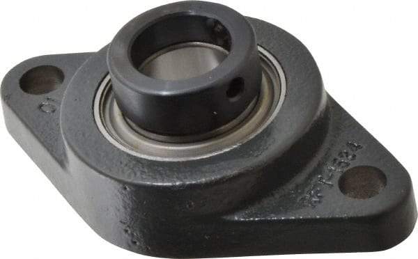 Browning - 1" ID, 4-7/8" OAL x 2-3/4" OAH 2-Bolt Flange - 1,651 Lb Static Cap, 2,801 Lb Dyn Cap, 3-57/64" Btw Mnt Hole Ctrs, Cast Iron - Benchmark Tooling