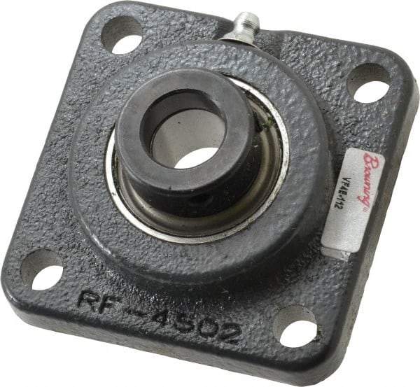 Browning - 3/4" ID, 3-3/8" OAL x 3-3/8" OAH 4-Bolt Flange - 1,444 Lb Static Cap, 2,611 Lb Dyn Cap, 2-1/2" Btw Mnt Hole Ctrs, Cast Iron - Benchmark Tooling