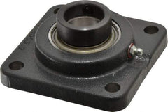 Browning - 1-1/4" ID, 4-1/4" OAL x 4-1/4" OAH 4-Bolt Flange - 2,567 Lb Static Cap, 4,381 Lb Dyn Cap, 3-1/4" Btw Mnt Hole Ctrs, Cast Iron - Benchmark Tooling
