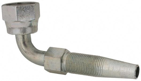 Parker - 11/16-16 SAE Steel Hydraulic Hose Female Seal-Lok Swivel 90° Elbow & Short Drop - 6,000 psi, -6 Hose Size, 3/8" Hose Diam - Benchmark Tooling