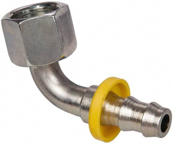 Parker - 11/16-16 SAE Steel Hydraulic Hose Female Seal-Lok Swivel & 90° Elbow - -6 Hose Size - Benchmark Tooling