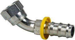 Parker - 7/8-14 Female JIC Steel Hydraulic Hose Female JIC Swivel & 45° Elbow & Short Drop - -10 Hose Size, 5/8" Hose Diam - Benchmark Tooling