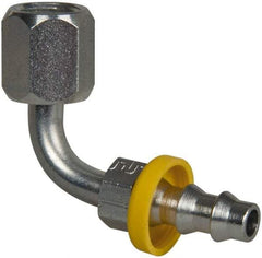 Parker - 7/16-20 Female JIC Steel Hydraulic Hose Female JIC Swivel & 90° Elbow & Short Drop - -4 Hose Size, 1/4" Hose Diam, Series 82 - Benchmark Tooling