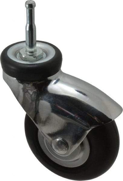 Shepherd - 3" Diam x 15/16" Wide x 3-7/8" OAH Stem Mount Swivel Caster - Neoprene, 110 Lb Capacity, Precision Ball Bearing, 5/16 x 1-1/2" Friction Stem - Benchmark Tooling