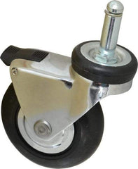 Shepherd - 3" Diam x 15/16" Wide x 3-7/8" OAH Stem Mount Swivel Caster with Brake - Neoprene, 110 Lb Capacity, Precision Ball Bearing, 7/16 x 1-7/16" Friction Stem - Benchmark Tooling