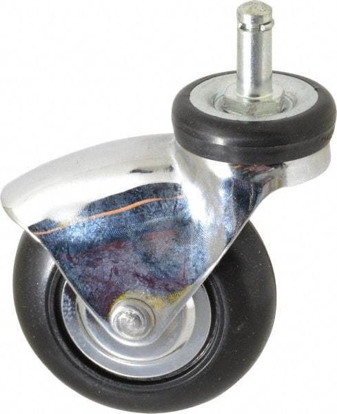 Shepherd - 3" Diam x 15/16" Wide x 3-7/8" OAH Stem Mount Swivel Caster - Neoprene, 110 Lb Capacity, Precision Ball Bearing, 3/8 x 1" Friction Stem - Benchmark Tooling