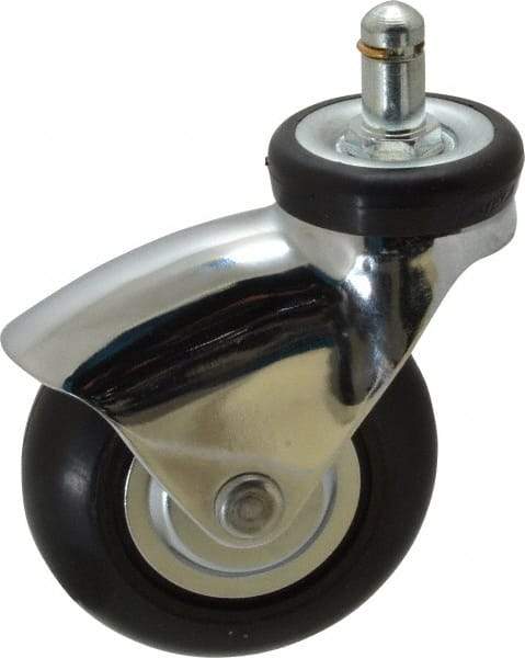 Shepherd - 3" Diam x 15/16" Wide x 3-7/8" OAH Stem Mount Swivel Caster - Neoprene, 110 Lb Capacity, Precision Ball Bearing, 7/16 x 7/8" Friction Stem - Benchmark Tooling